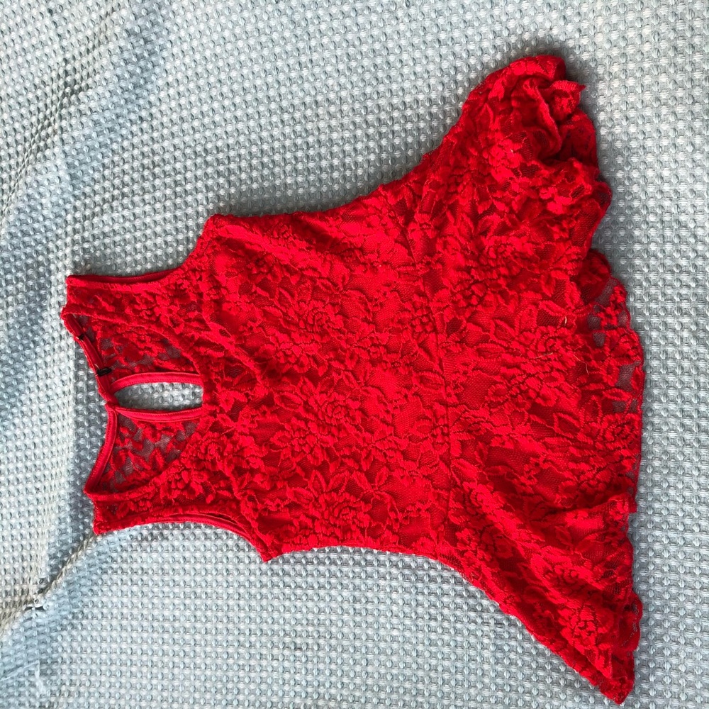 3/$20 Red Lace Top